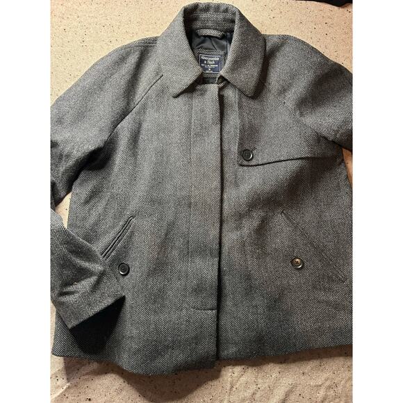Vintage Academia Abercrombie & Fitch Tweed Jacket Medium Satin Lined - Picture 1 of 7